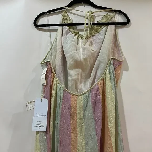 NEW Anthropologie x Sundress Sophie Jumpsuit in Marbella Mix Pastel M / L NWT - Picture 12 of 14